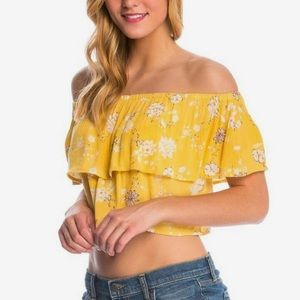 Billabong off the shoulder convertible crop top